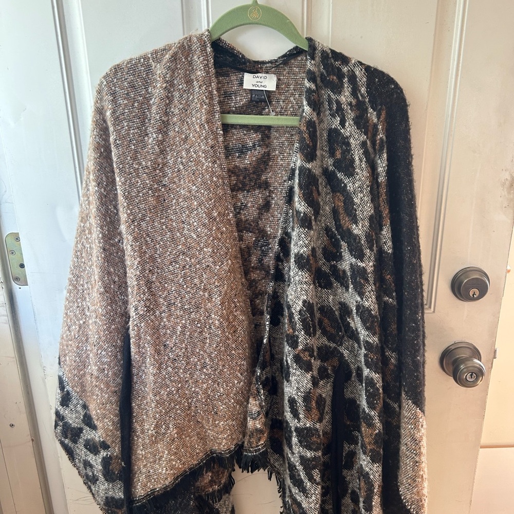 David and Young Leopard Print Sweater - Brown and Black